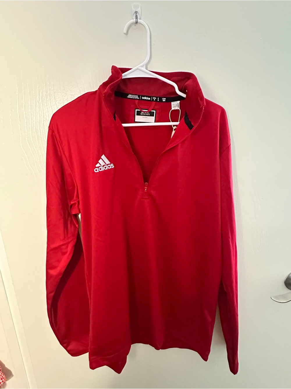adidas Men’s Red Half-Zip Athletic Pullover
